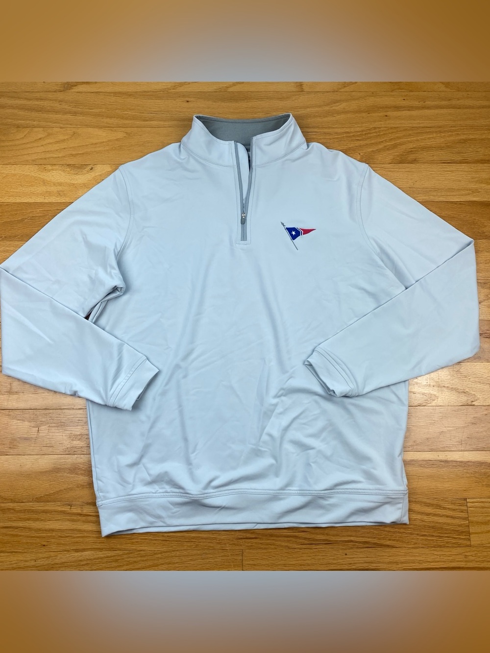 Peter Millar Perth Performance Golf 1/4 Zip Grey, Size L, Nantucket Yacht Club